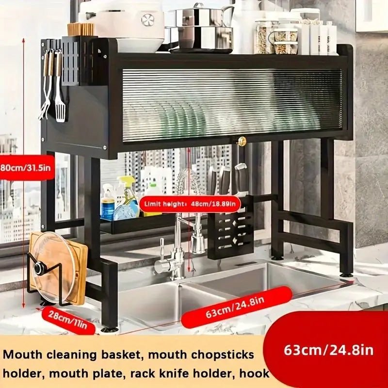 Support Suspendu pour Casseroles 81cm avec 12 Crochets - Porte - Ustensiles Plafond Capacité 36kg - Cuisine Chez Nadine