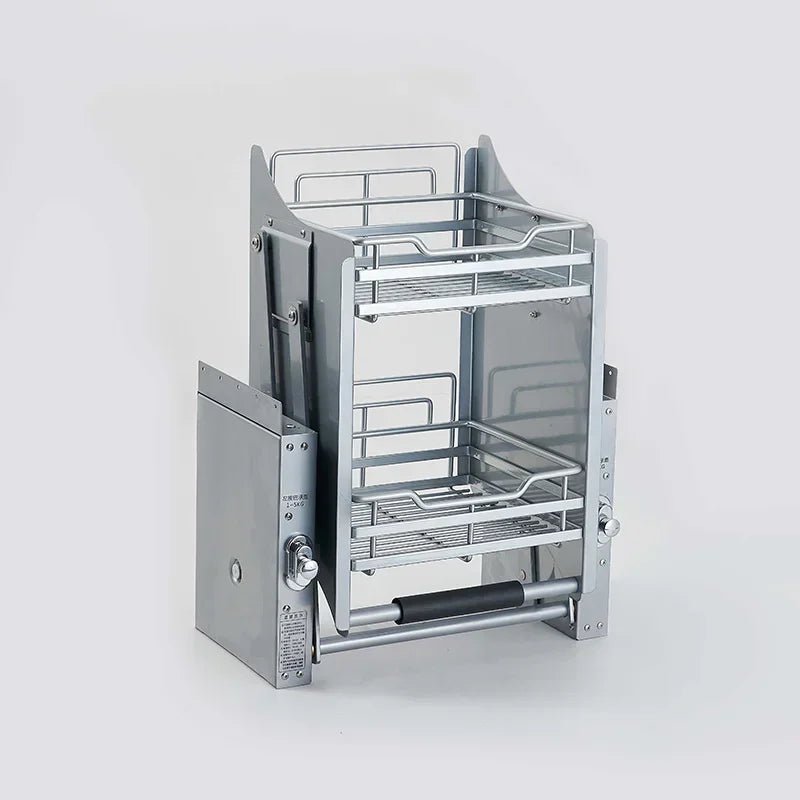 Système d'Ascenseur de Rangement pour Armoire de Cuisine - Mécanisme de Levage Vertical Double Niveau avec Paniers en Fil Métallique - Cuisine Chez Nadine