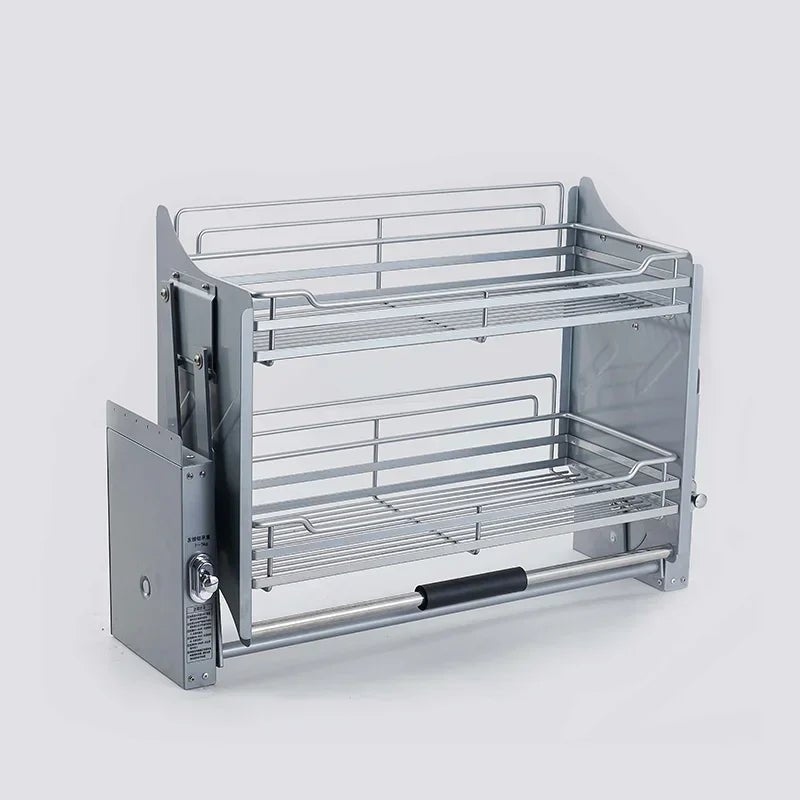 Système d'Ascenseur de Rangement pour Armoire de Cuisine - Mécanisme de Levage Vertical Double Niveau avec Paniers en Fil Métallique - Cuisine Chez Nadine