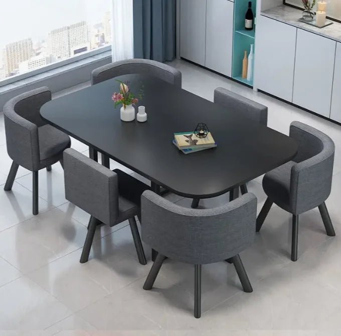 Table à manger luxe en marbre avec pieds en acier inoxydable doré - Design moderne rectangulaire - Cuisine Chez Nadine