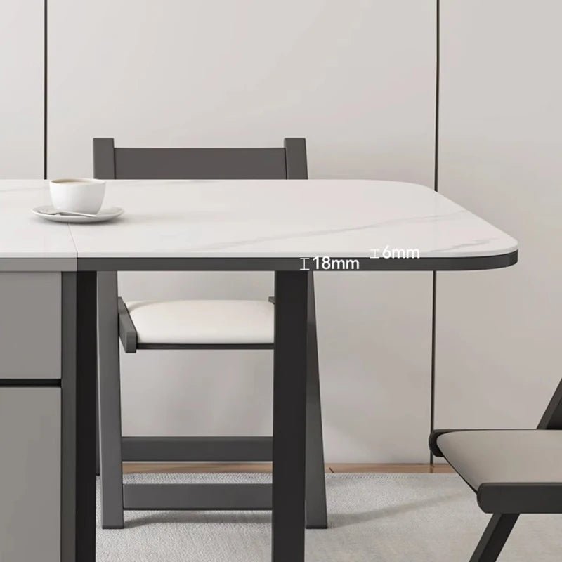 Table à manger pliante luxe italienne avec tiroirs de rangement - Design moderne glamour 6 places - Cuisine Chez Nadine
