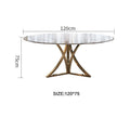 Table à manger ronde en marbre avec plateau tournant - Design moderne minimaliste 6 places - Cuisine Chez Nadine