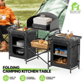 Table de cuisine pliante portable Magshion avec rangement et pare - vent - Table de camping extérieur en aluminium avec sac de transport à fermeture éclair - Cuisine Chez Nadine
