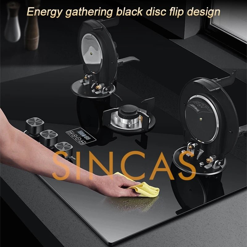 Table de Cuisson Gaz 3 Feux 5.2KW - Verre Trempé Encastrable avec Minuterie - Cuisine Chez Nadine