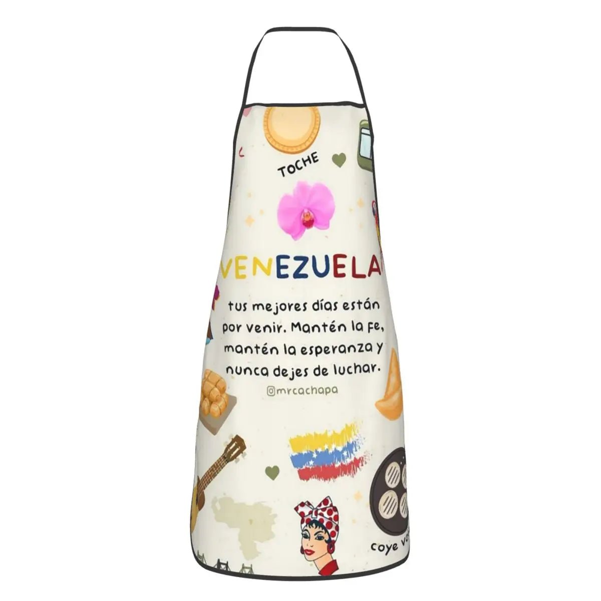 Tablier Arepas Venezuela en PVC - Tablier de Cuisine sans Manches pour Homme et Femme - Cuisine Chez Nadine
