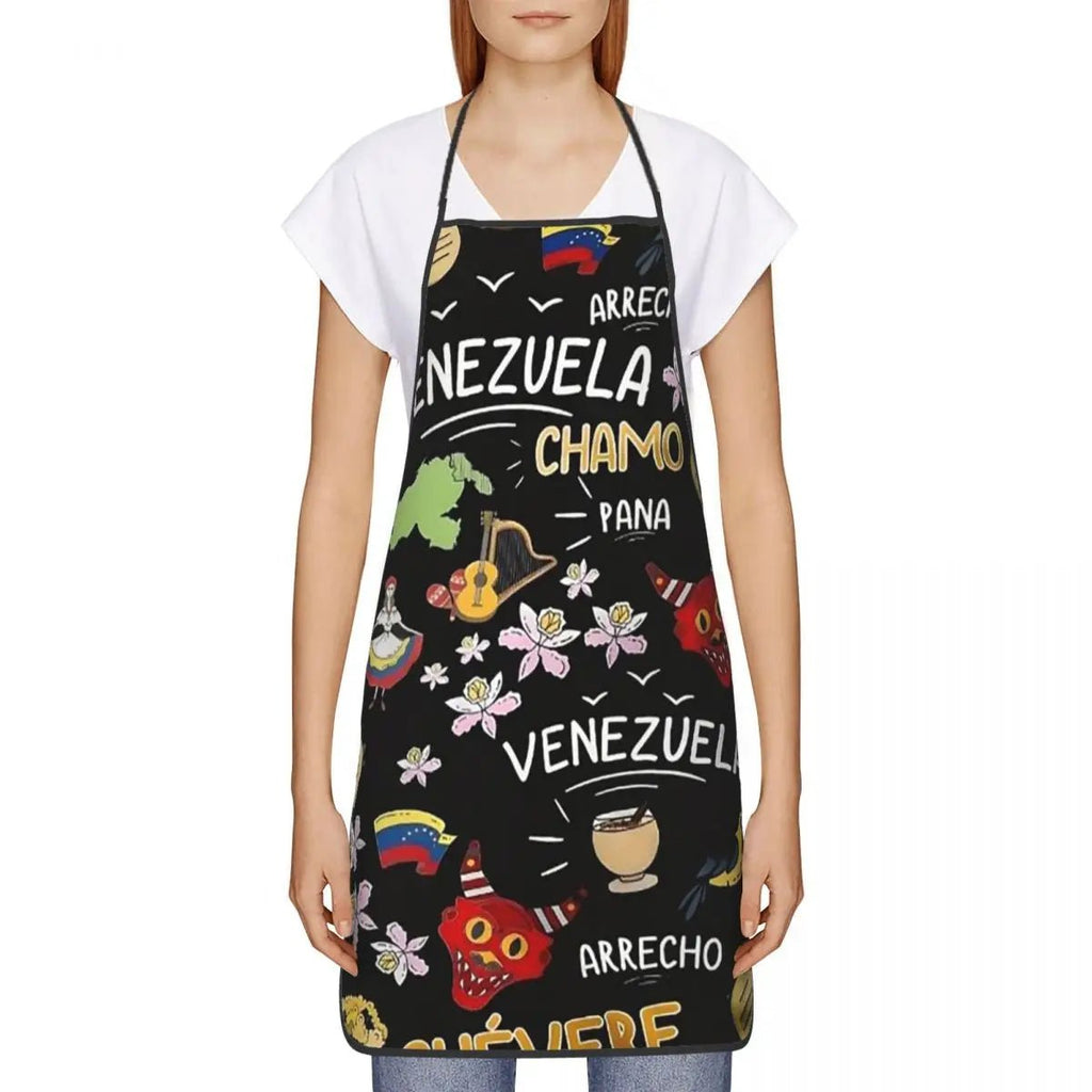 Tablier Arepas Venezuela en PVC - Tablier de Cuisine sans Manches pour Homme et Femme - Cuisine Chez Nadine