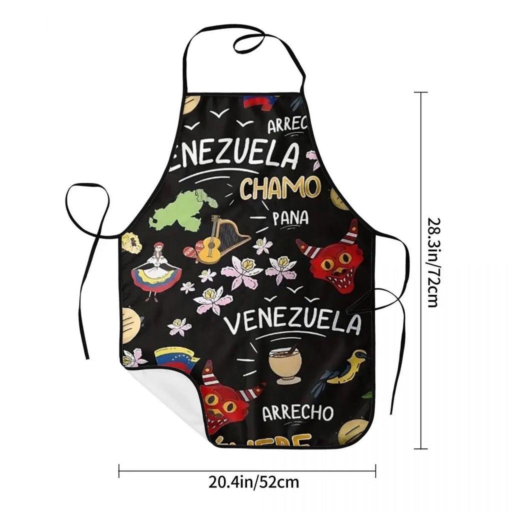 Tablier Arepas Venezuela en PVC - Tablier de Cuisine sans Manches pour Homme et Femme - Cuisine Chez Nadine