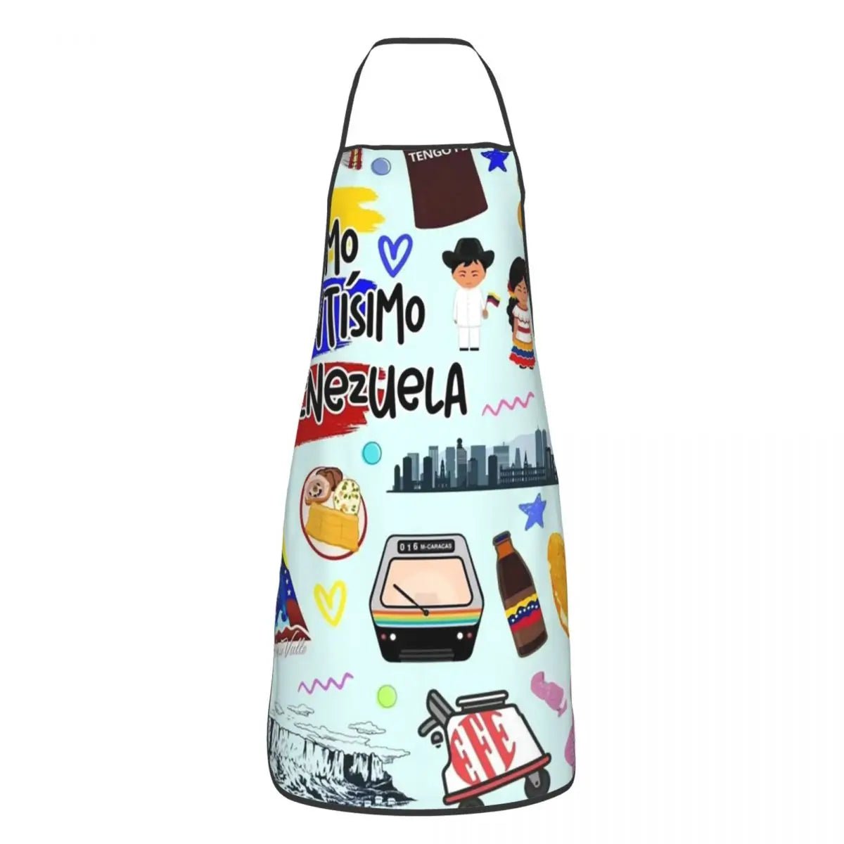 Tablier Arepas Venezuela en PVC - Tablier de Cuisine sans Manches pour Homme et Femme - Cuisine Chez Nadine
