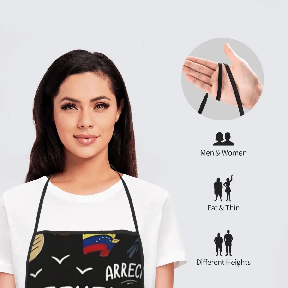 Tablier Arepas Venezuela en PVC - Tablier de Cuisine sans Manches pour Homme et Femme - Cuisine Chez Nadine