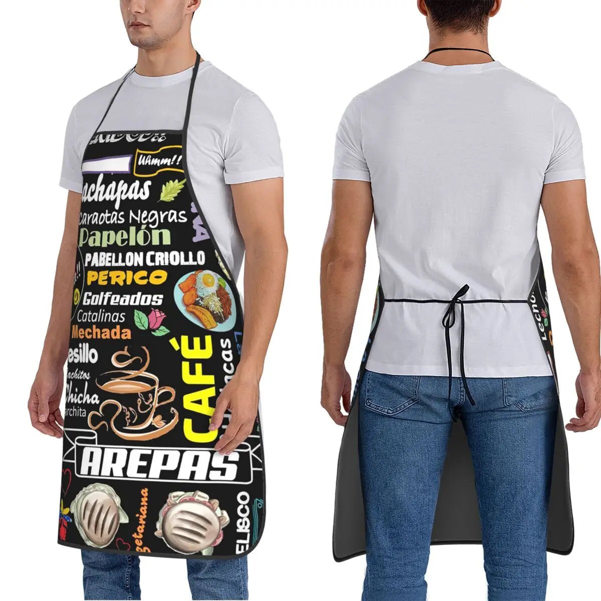 Tablier Arepas Venezuela Imperméable en PVC - Tablier de Cuisine pour Homme et Femme - Cuisine Chez Nadine