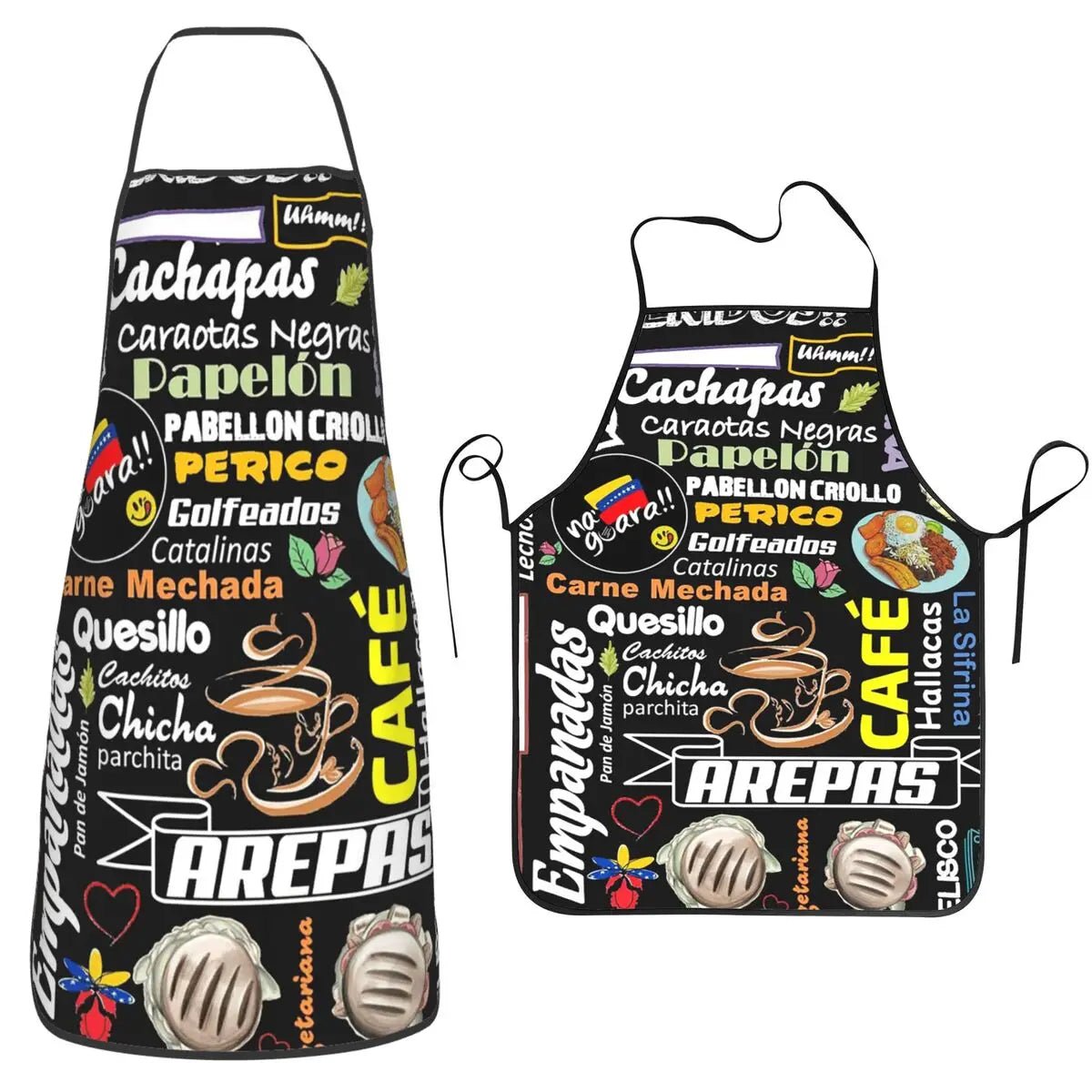 Tablier Arepas Venezuela Imperméable en PVC - Tablier de Cuisine pour Homme et Femme - Cuisine Chez Nadine
