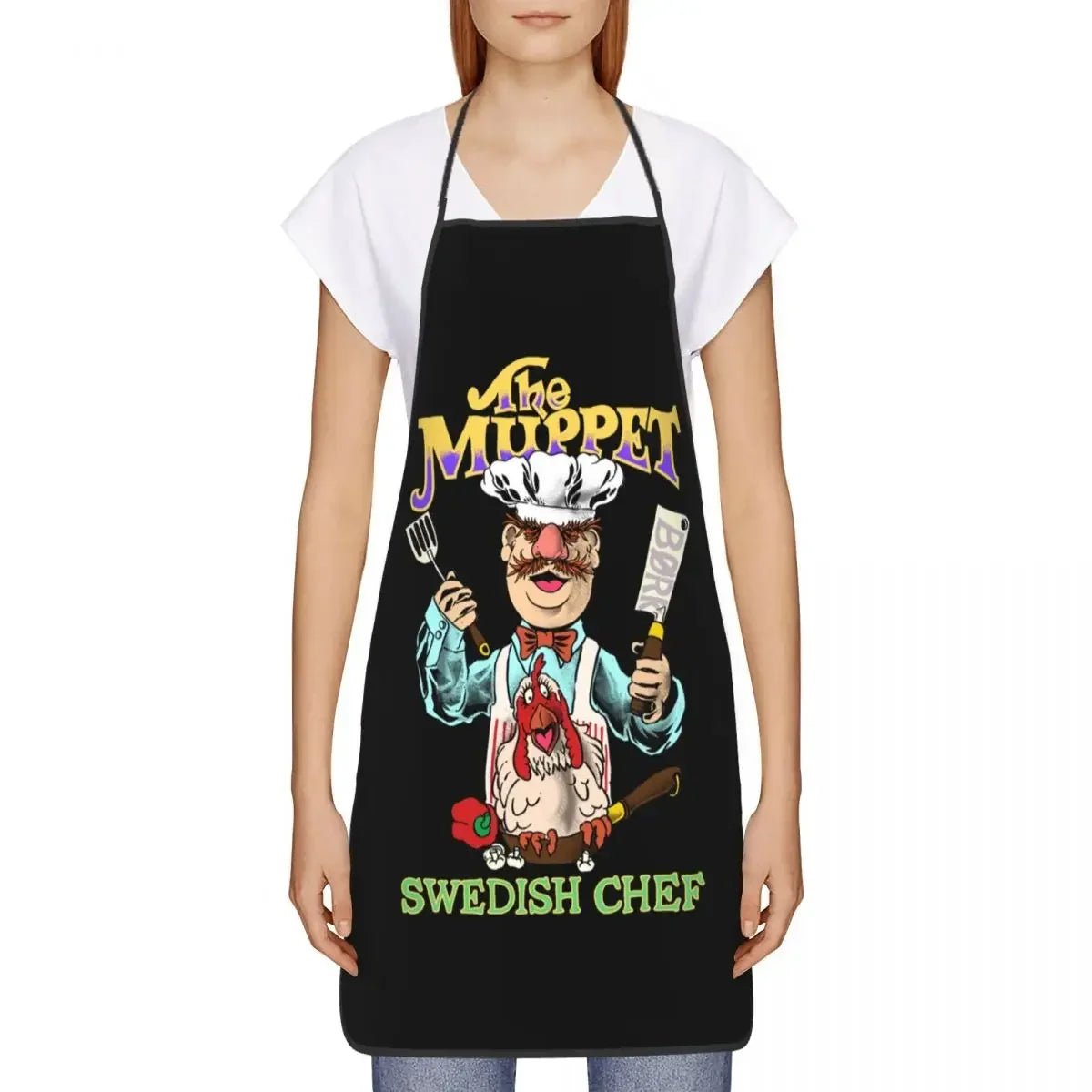 Tablier Chef Suédois Muppet Show - Tablier de Cuisine Unisexe en Tissu Oxford pour Homme et Femme - Cuisine Chez Nadine