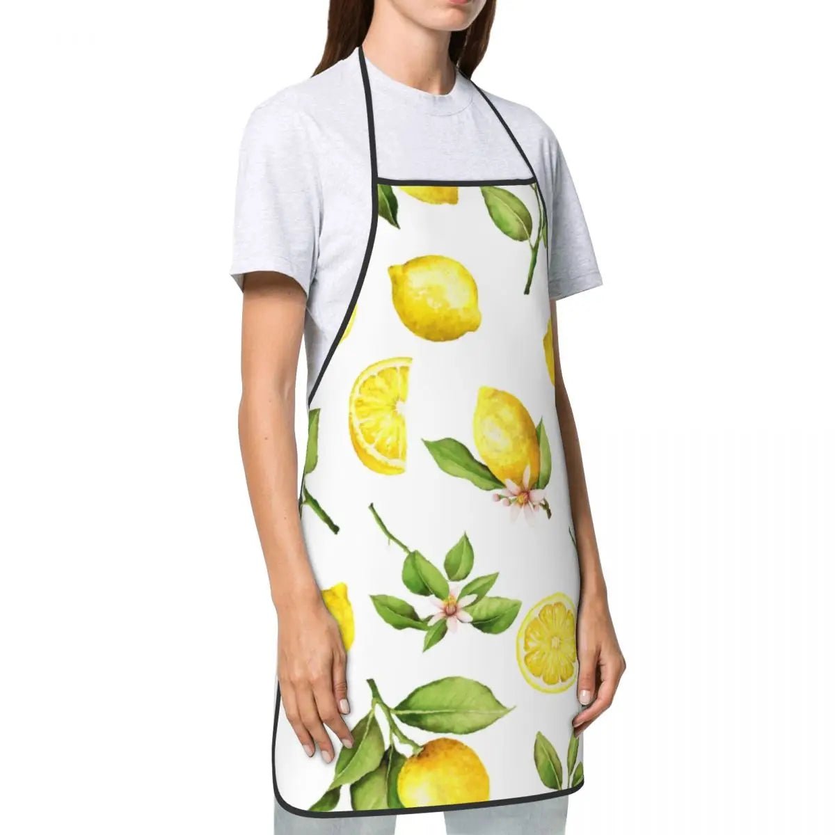 Tablier Citrons Jaunes Été - Tablier de Cuisine Unisexe Motif Fruits Personnalisé - Cuisine Chez Nadine