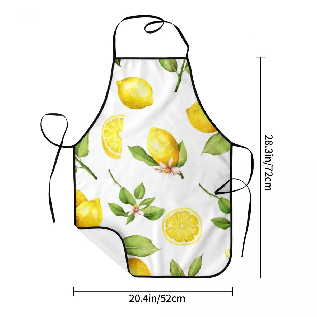 Tablier Citrons Jaunes Été - Tablier de Cuisine Unisexe Motif Fruits Personnalisé - Cuisine Chez Nadine