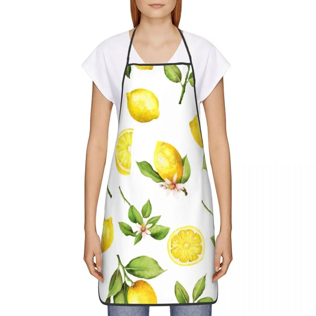 Tablier Citrons Jaunes Été - Tablier de Cuisine Unisexe Motif Fruits Personnalisé - Cuisine Chez Nadine