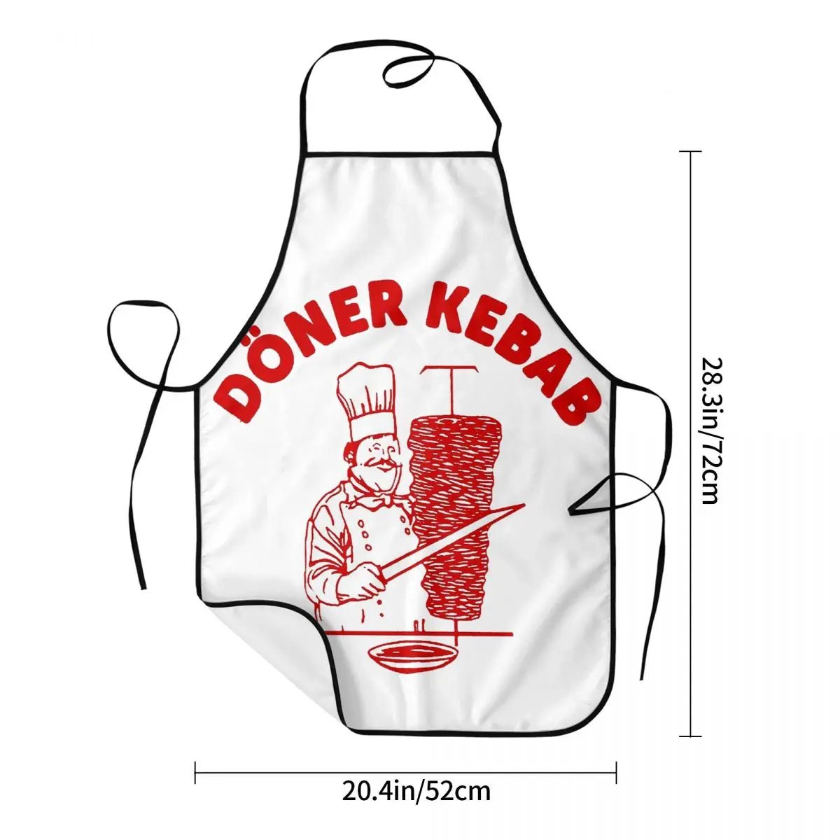 Tablier Doner Kebab Imperméable en PVC - Tablier de Cuisine pour Homme et Femme - Cuisine Chez Nadine