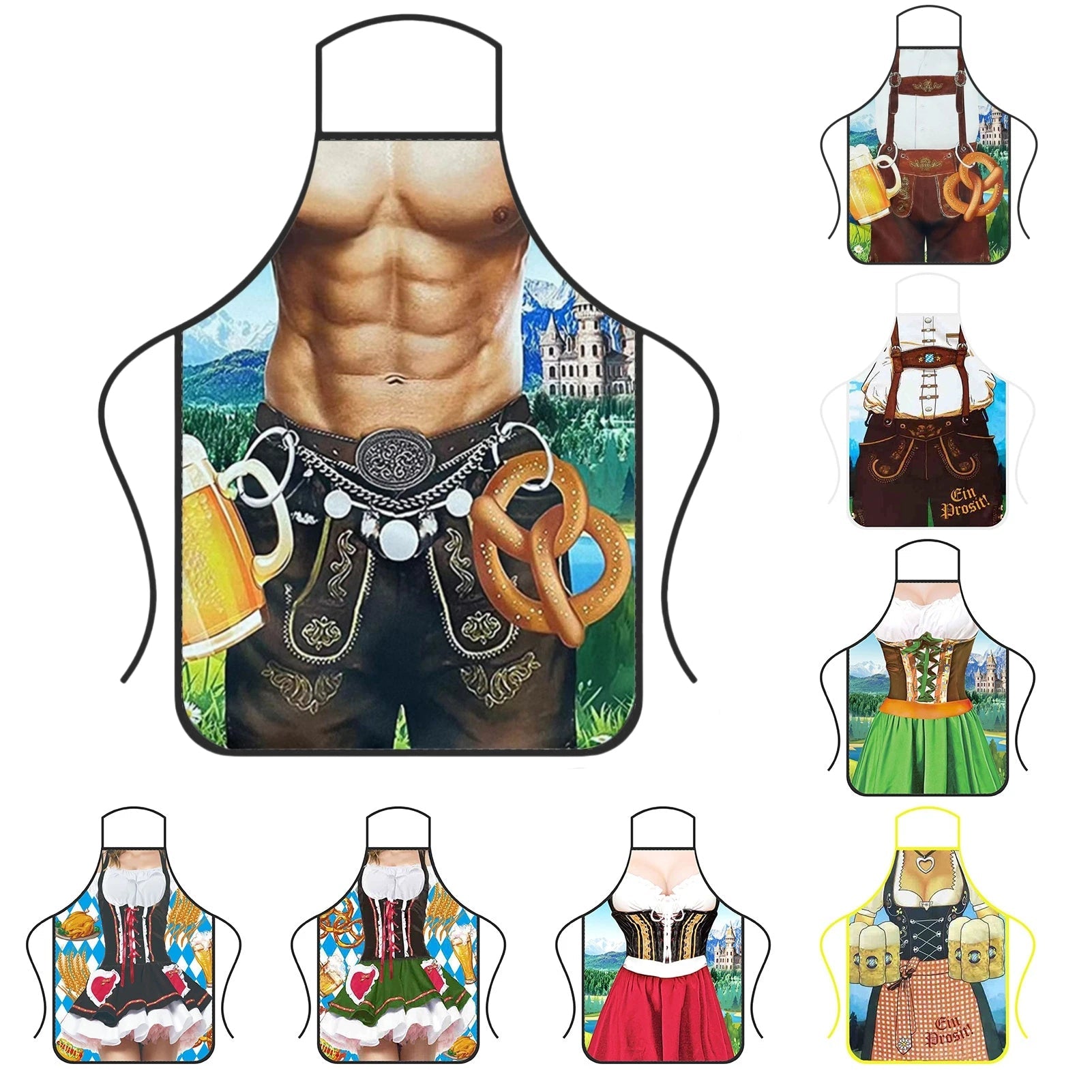 Tablier Humoristique Super Muscle - Tablier de Cuisine Amusant Oktoberfest pour Homme et Femme - Cuisine Chez Nadine