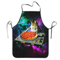 Tablier Space DJ Cat Pizza - Tablier de Cuisine Unisexe Original en Tissu Non Tissé - Cuisine Chez Nadine