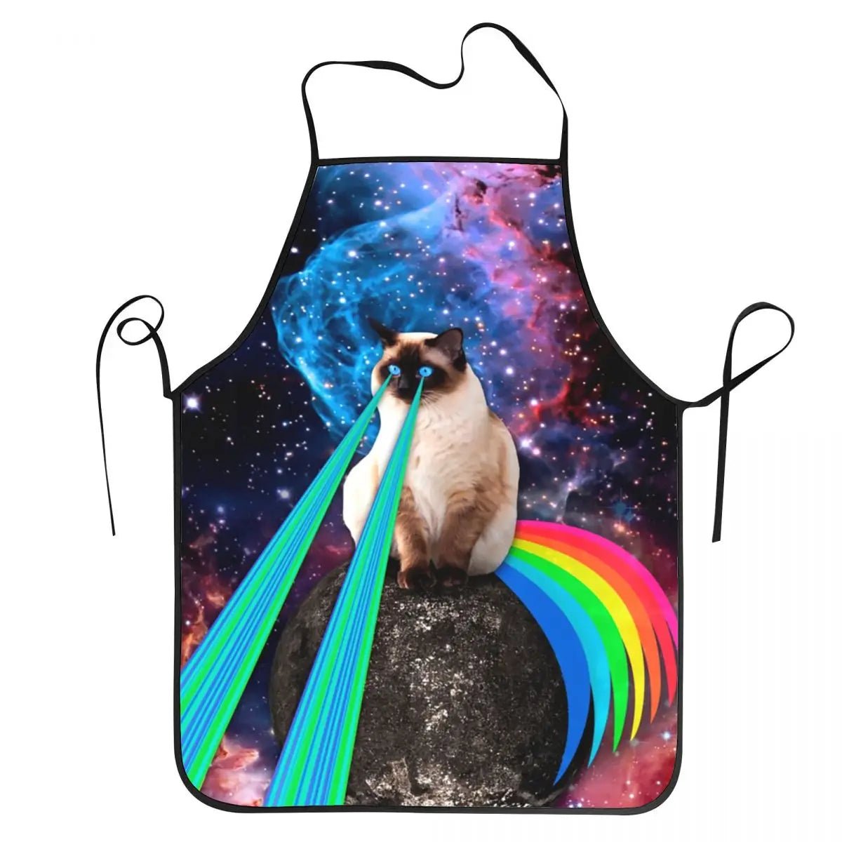 Tablier Space DJ Cat Pizza - Tablier de Cuisine Unisexe Original en Tissu Non Tissé - Cuisine Chez Nadine