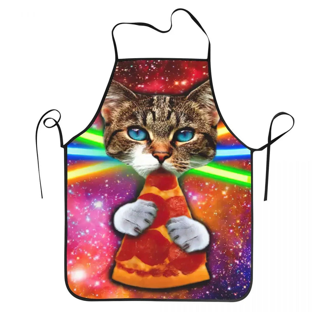 Tablier Space DJ Cat Pizza - Tablier de Cuisine Unisexe Original en Tissu Oxford - Cuisine Chez Nadine