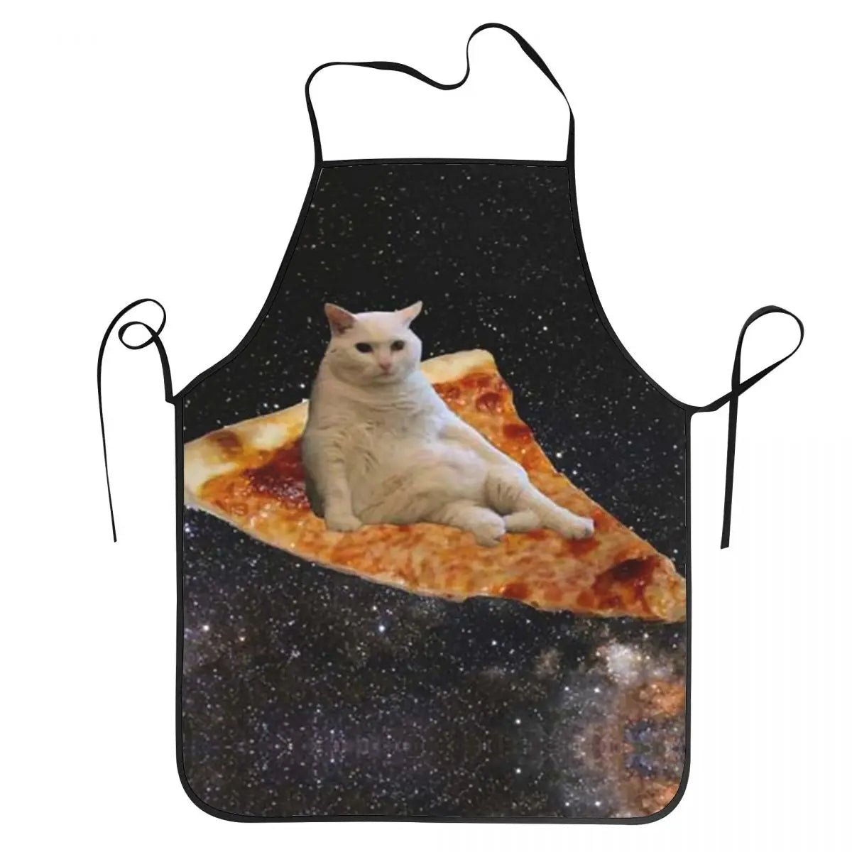Tablier Space DJ Cat Pizza - Tablier de Cuisine Unisexe Original en Tissu Oxford - Cuisine Chez Nadine