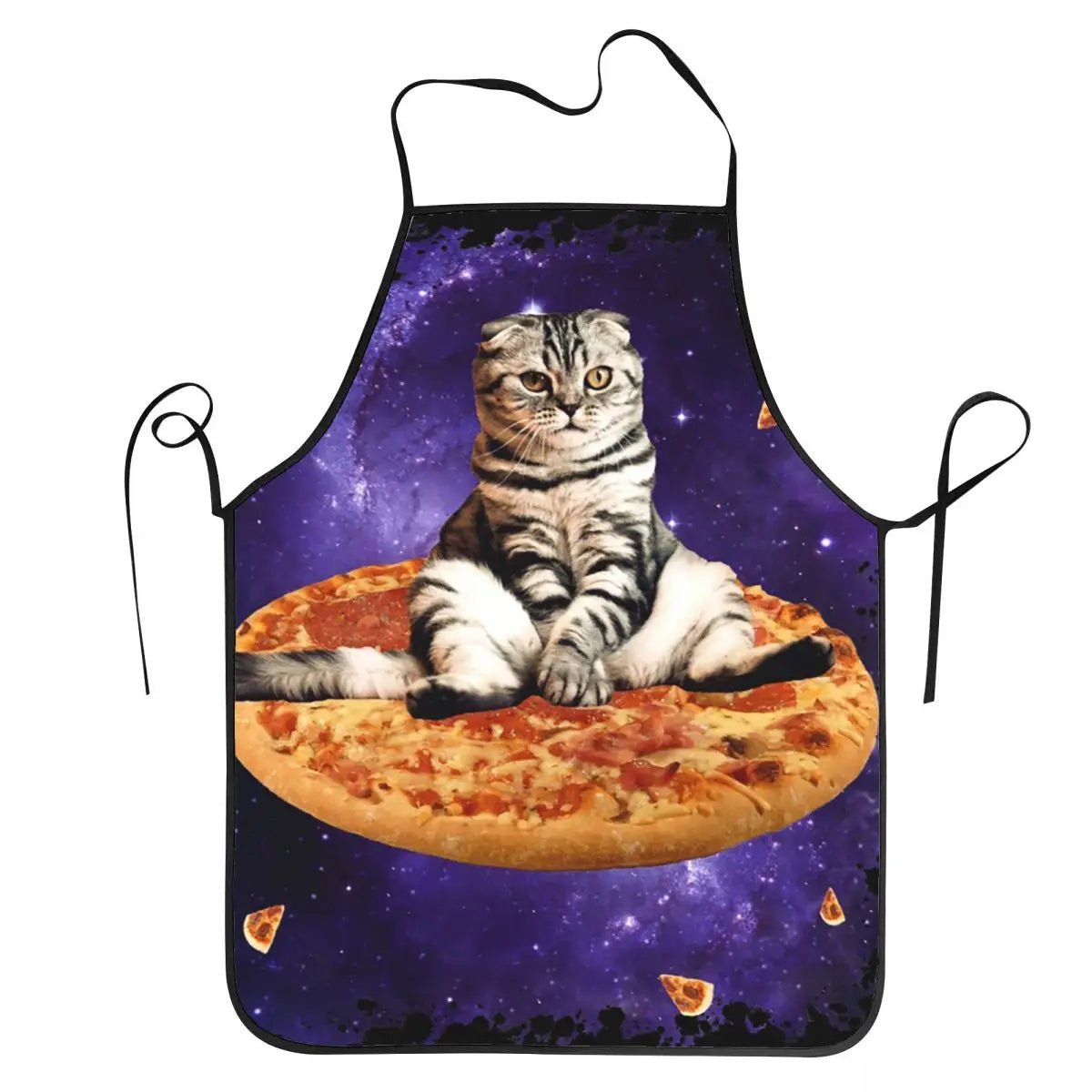 Tablier Space DJ Cat Pizza - Tablier de Cuisine Unisexe Original en Tissu Oxford - Cuisine Chez Nadine