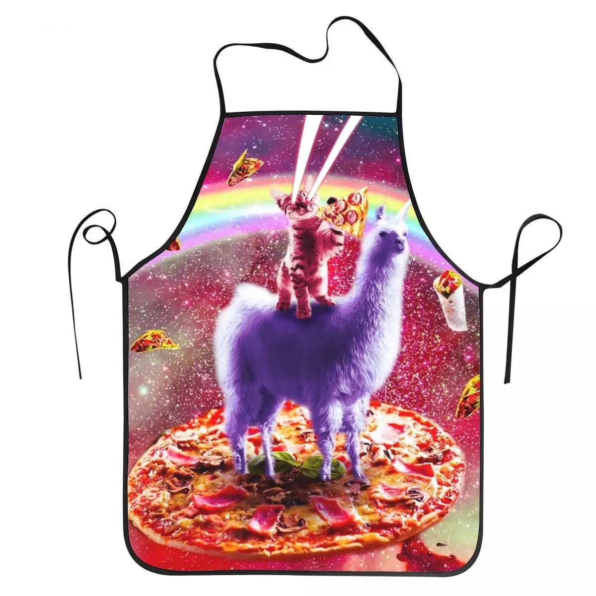 Tablier Space DJ Cat Pizza - Tablier de Cuisine Unisexe Original en Tissu Oxford - Cuisine Chez Nadine