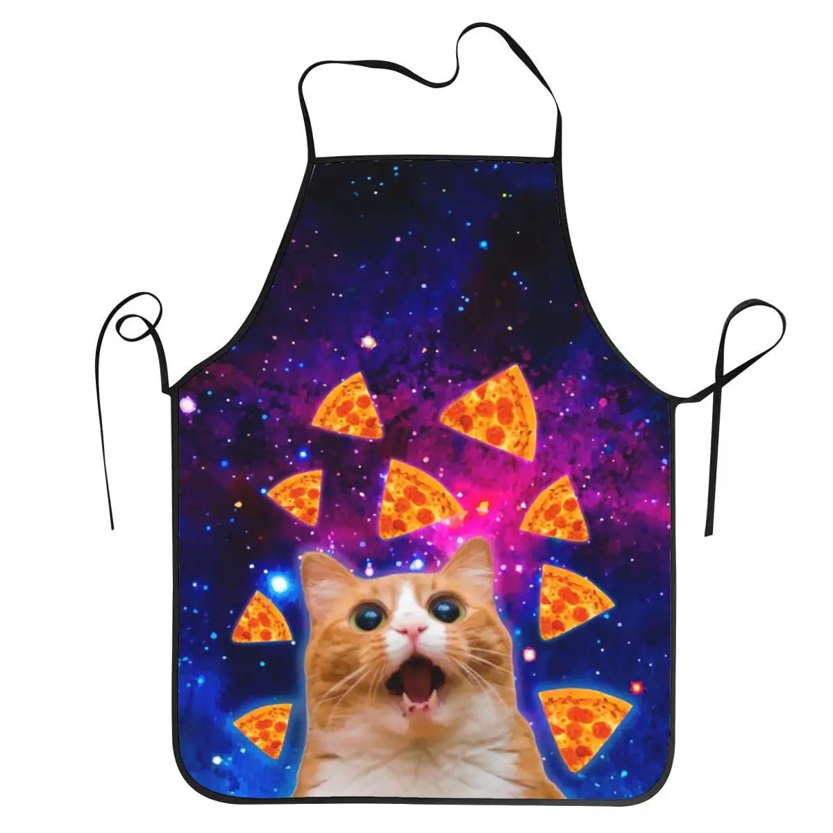 Tablier Space DJ Cat Pizza - Tablier de Cuisine Unisexe Original en Tissu Oxford - Cuisine Chez Nadine