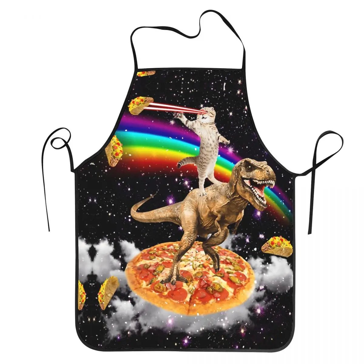 Tablier Space DJ Cat Pizza - Tablier de Cuisine Unisexe Original en Tissu Oxford - Cuisine Chez Nadine