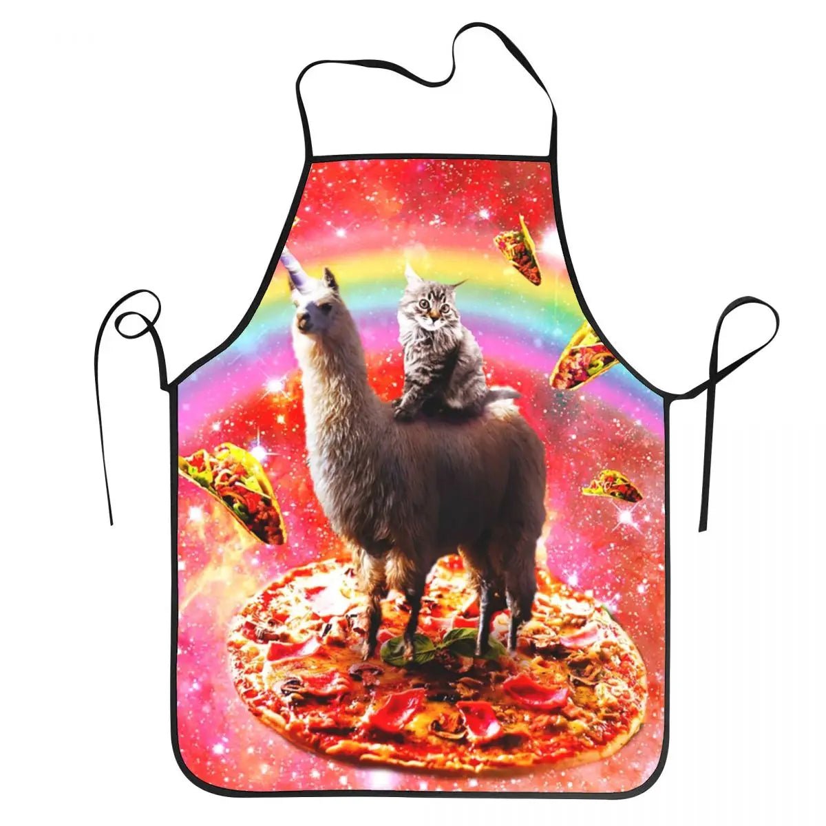 Tablier Space DJ Cat Pizza - Tablier de Cuisine Unisexe Original en Tissu Oxford - Cuisine Chez Nadine