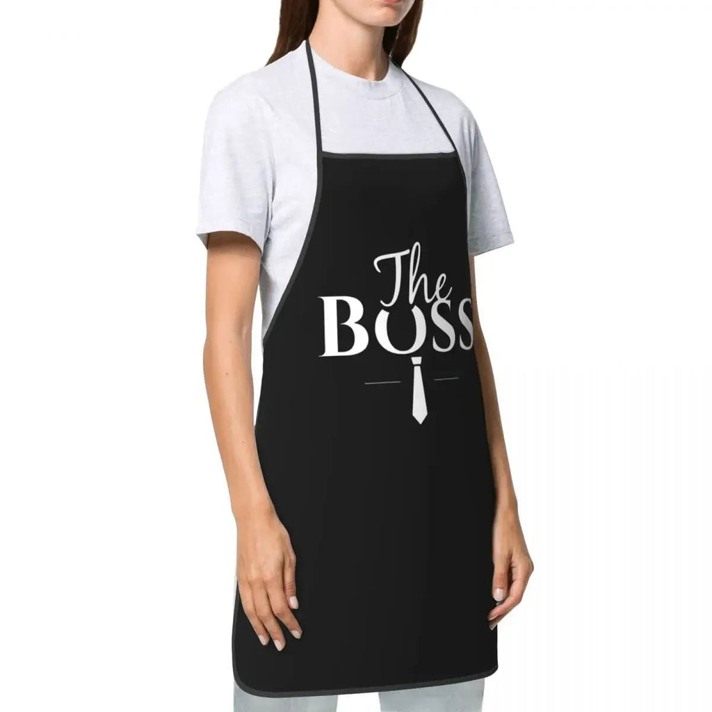 Tablier "The Boss / The Real Boss" - Tablier de Couple Humoristique en Tissu Oxford - Cuisine Chez Nadine