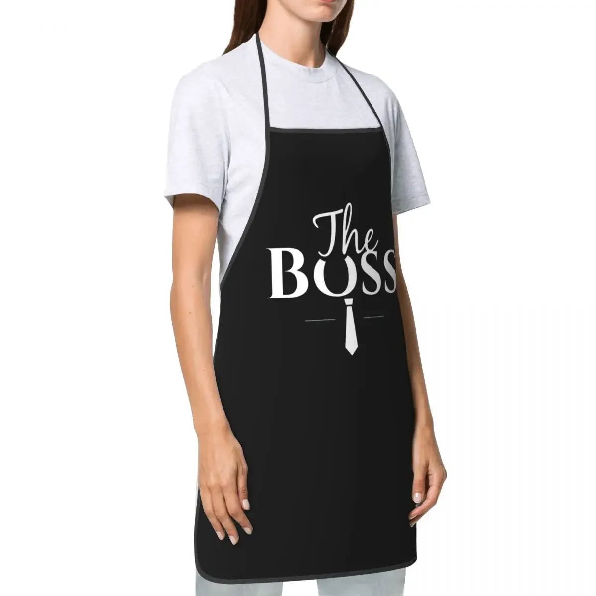 Tablier "The Boss / The Real Boss" - Tablier de Couple Humoristique en Tissu Oxford - Cuisine Chez Nadine