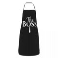 Tablier "The Boss / The Real Boss" - Tablier de Couple Humoristique en Tissu Oxford - Cuisine Chez Nadine