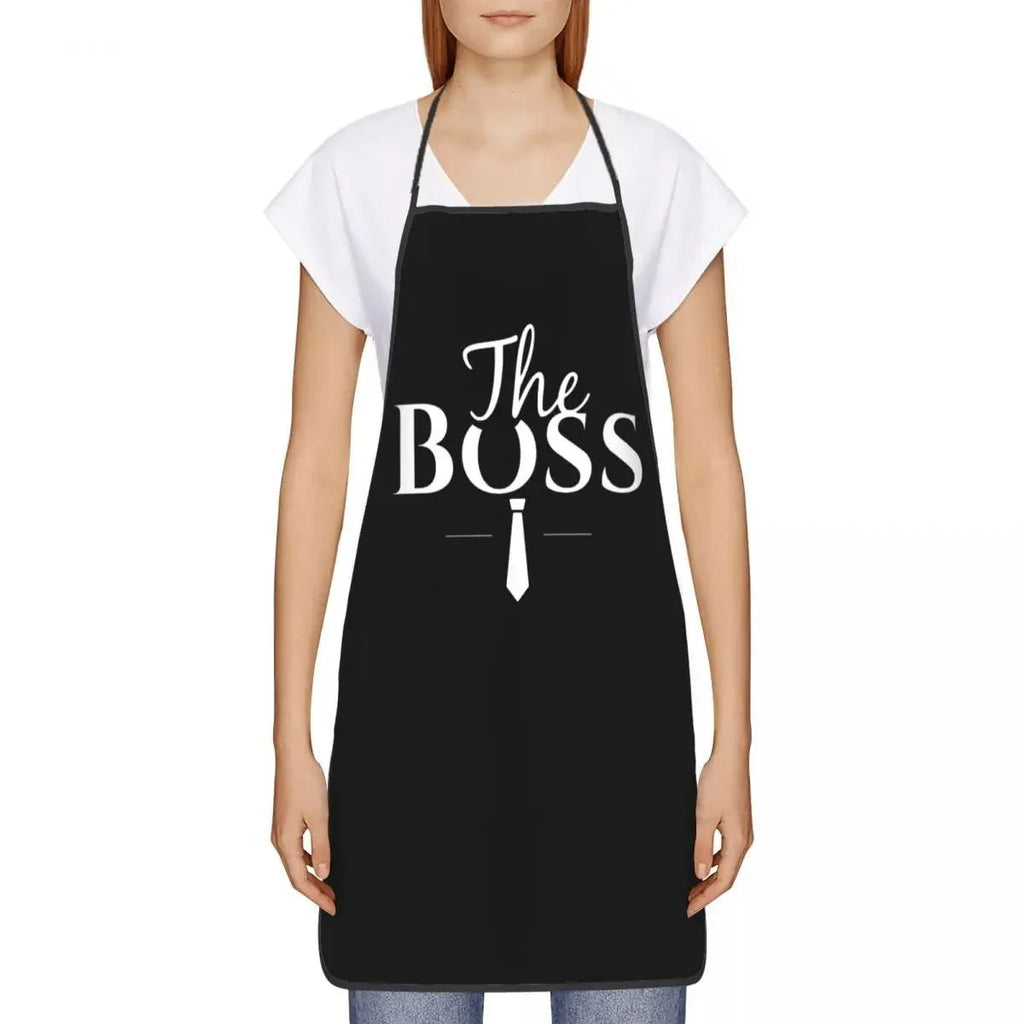 Tablier "The Boss / The Real Boss" - Tablier de Couple Humoristique en Tissu Oxford - Cuisine Chez Nadine
