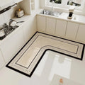 Tapis de Cuisine en Forme de L Luxe Simple - Tapis PVC Imperméable Antidérapant Facile à Nettoyer - Cuisine Chez Nadine