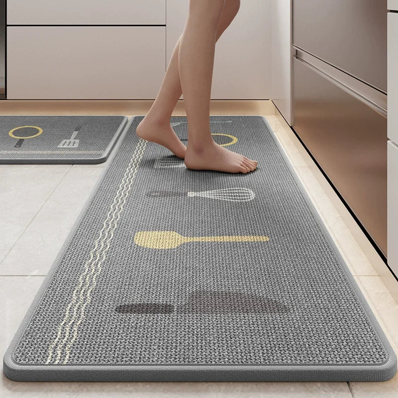 Tapis de Cuisine en Lin Imprimé Motif Cartoon - Tapis Antidérapant Absorbant pour Cuisine et Entrée - Cuisine Chez Nadine