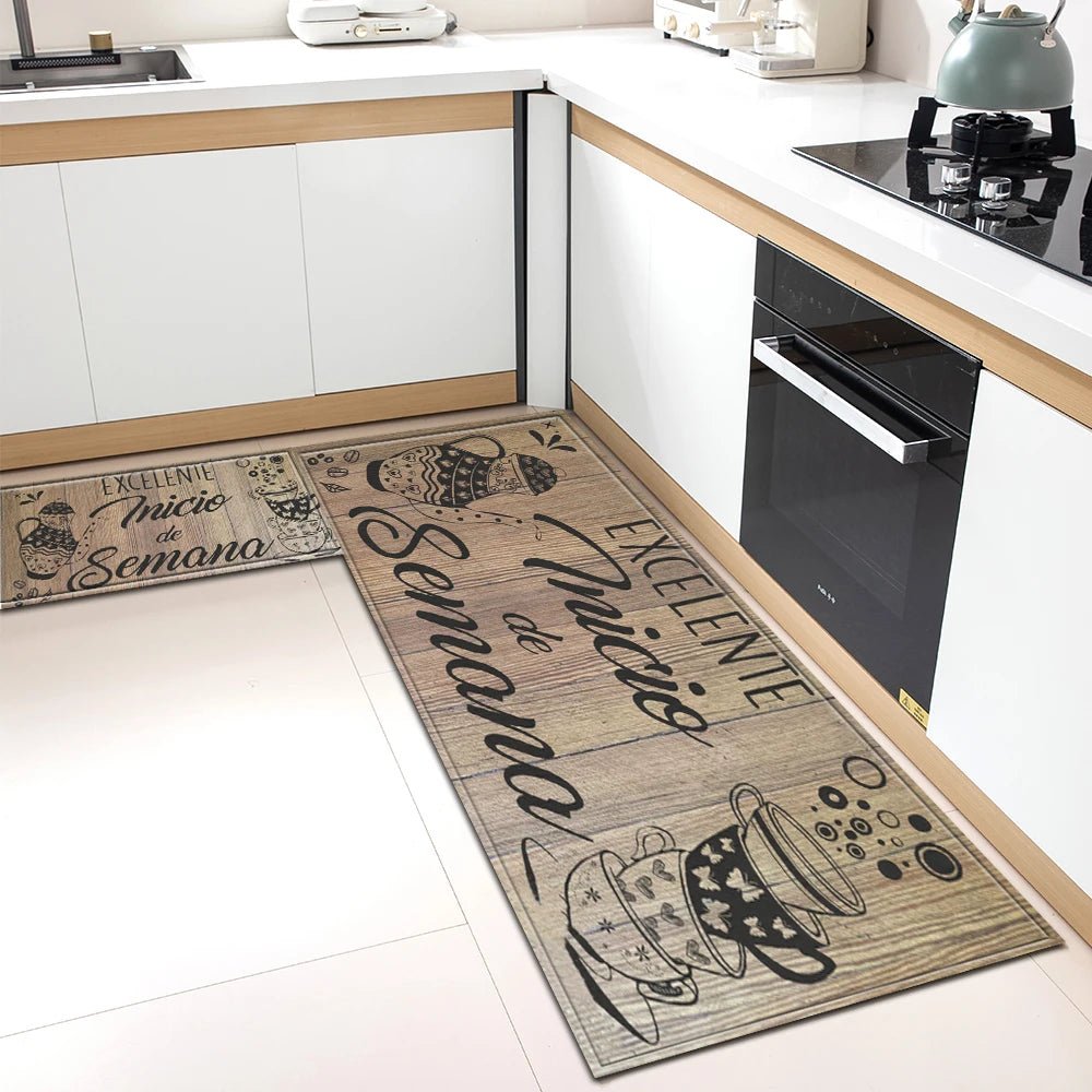 Tapis de Cuisine Motif Café Antidérapant - Tapis Mémoire de Forme Imperméable Polyvalent - Cuisine Chez Nadine