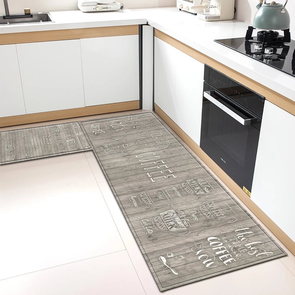 Tapis de Cuisine Motif Café Antidérapant - Tapis Mémoire de Forme Imperméable Polyvalent - Cuisine Chez Nadine