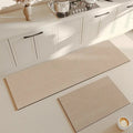 Tapis de Cuisine PVC Imperméable Beige - Tapis Long Antidérapant Résistant à l'Huile - Cuisine Chez Nadine