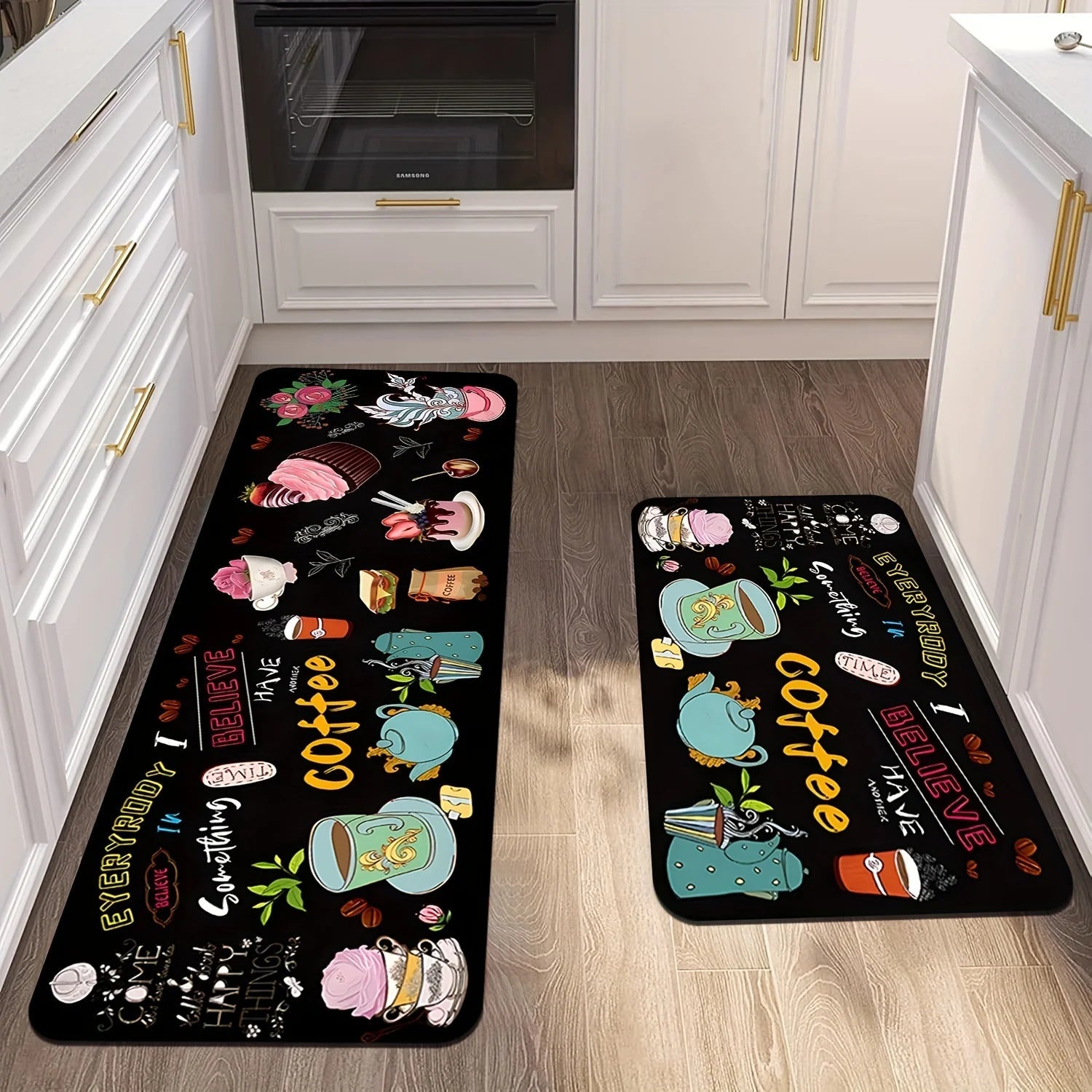 Tapis de Cuisine Thématique - Design Ustensiles et Motifs Culinaires pour Décoration Maison Salon Chambre - Cuisine Chez Nadine