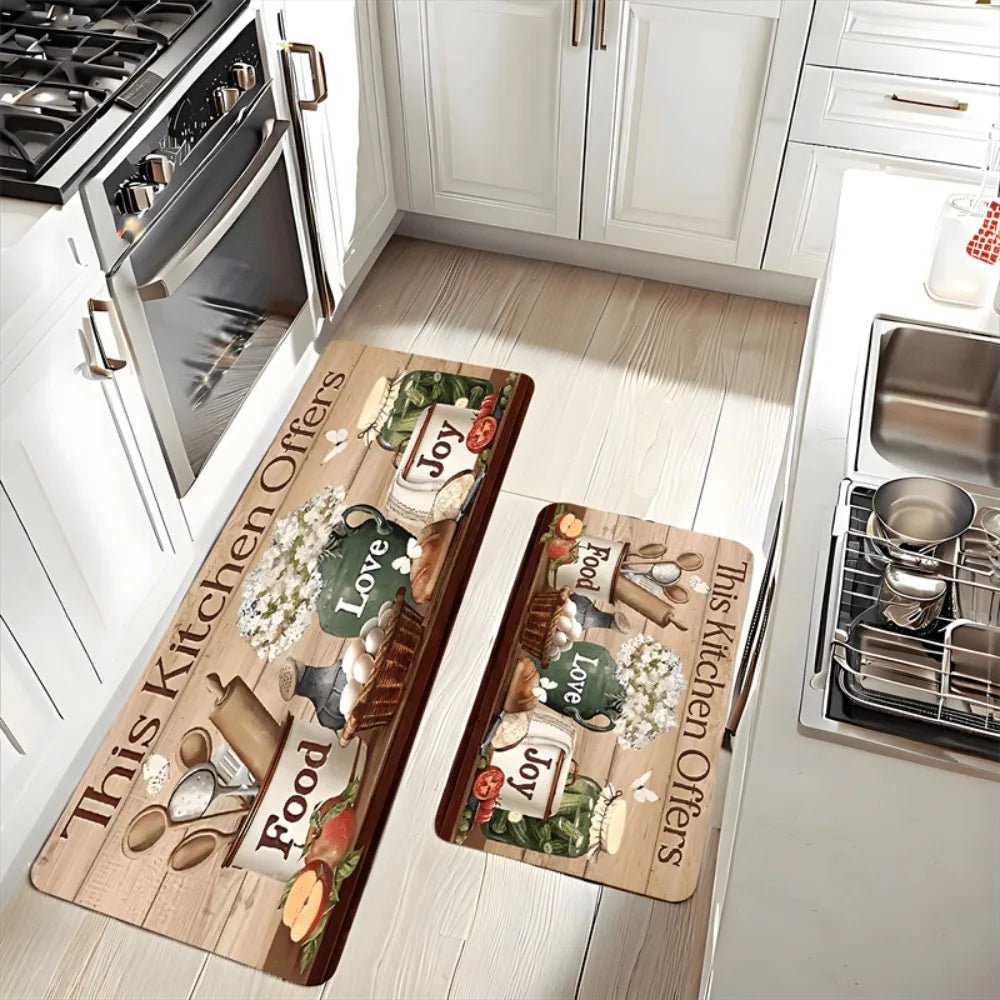Tapis de Cuisine Thématique - Design Ustensiles et Motifs Culinaires pour Décoration Maison Salon Chambre - Cuisine Chez Nadine