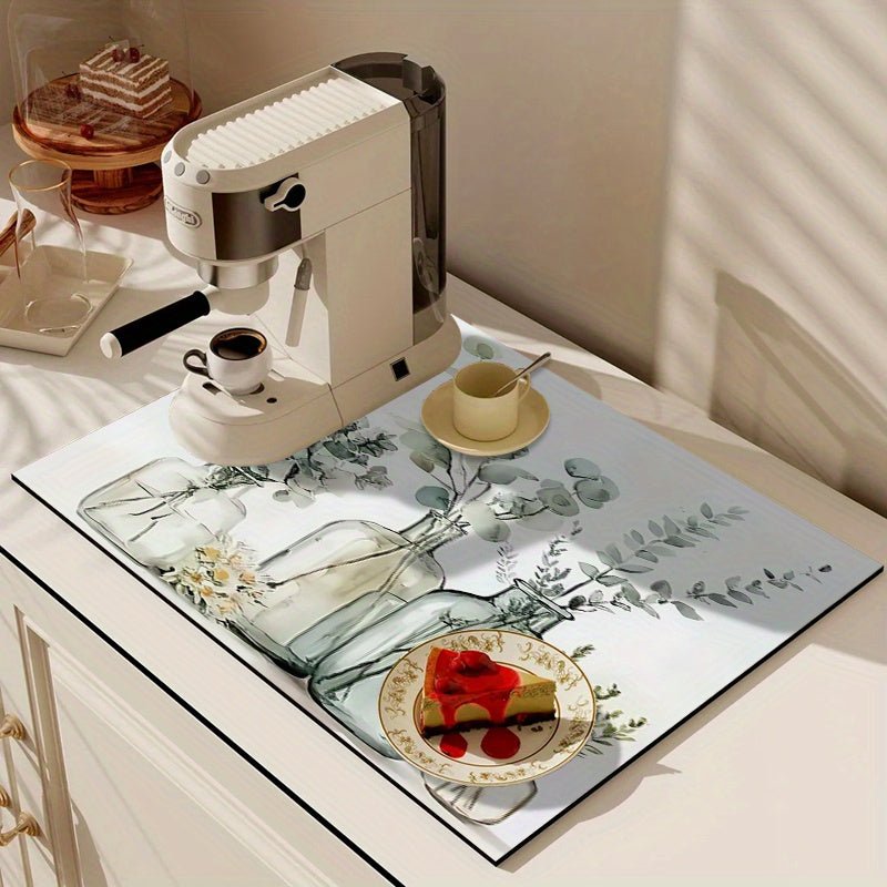 Tapis d'égouttage aquarelle élégant en polyester - Cuisine Chez Nadine