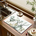 Tapis d'égouttage aquarelle élégant en polyester - Cuisine Chez Nadine