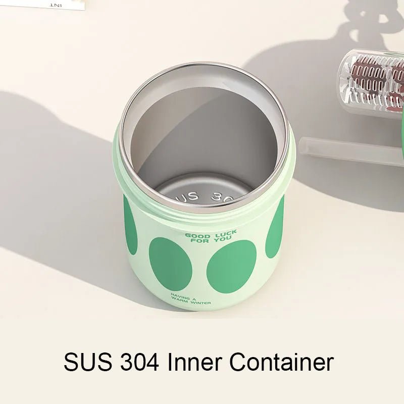 Tasse à Thé Acier Inoxydable 304 avec Infuseur et Couvercle 550ml Mug Bureau Isotherme Pailles Café Voyage Portable - Cuisine Chez Nadine