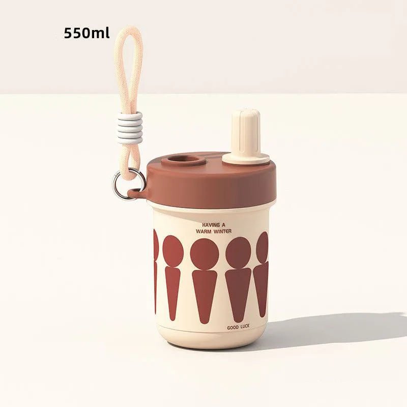 Tasse à Thé Acier Inoxydable 304 avec Infuseur et Couvercle 550ml Mug Bureau Isotherme Pailles Café Voyage Portable - Cuisine Chez Nadine