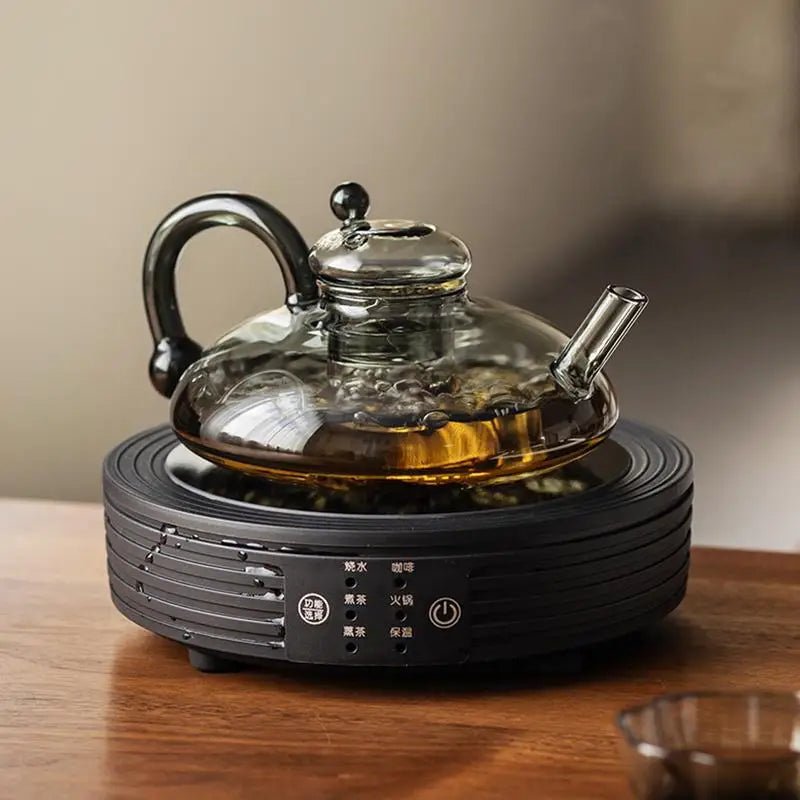 Théière en Verre avec Infuseur Bouilloire Électrique avec Poignée Préparateur de Thé Chaud - Cuisine Chez Nadine
