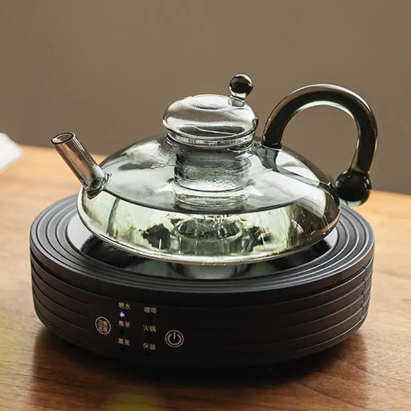 Théière en Verre avec Infuseur Bouilloire Électrique avec Poignée Préparateur de Thé Chaud - Cuisine Chez Nadine