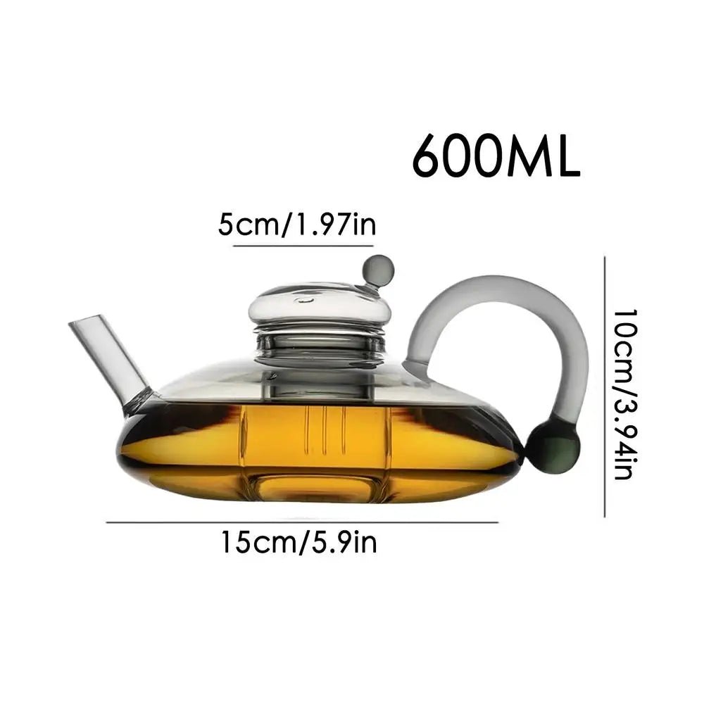 Théière en Verre avec Infuseur Bouilloire Électrique avec Poignée Préparateur de Thé Chaud - Cuisine Chez Nadine