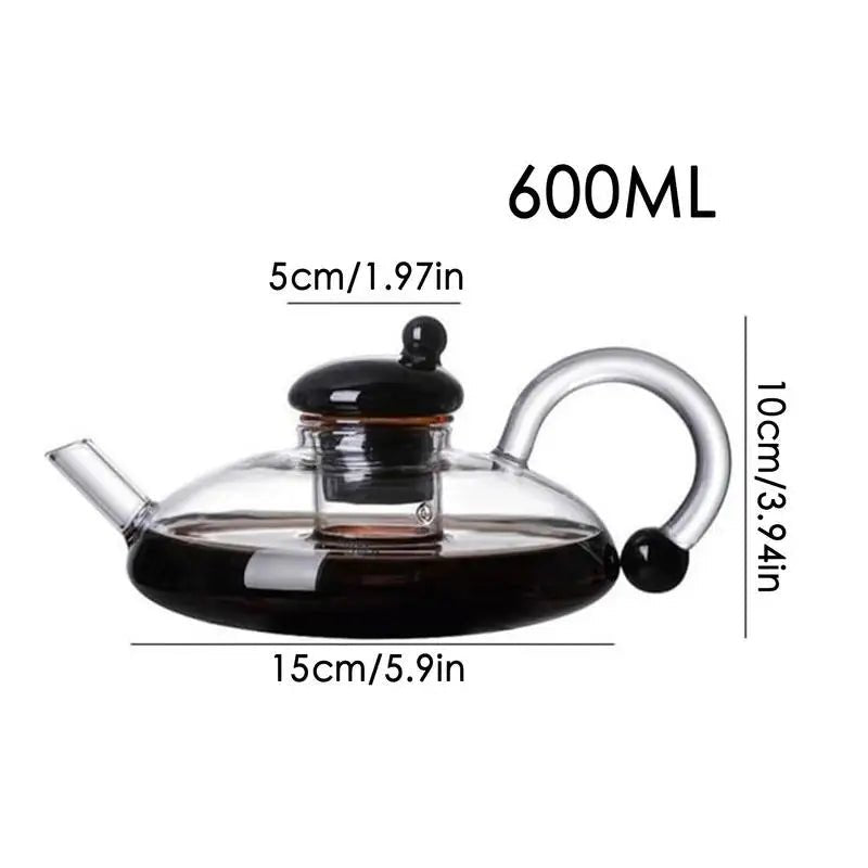 Théière en Verre avec Infuseur Bouilloire Électrique avec Poignée Préparateur de Thé Chaud - Cuisine Chez Nadine