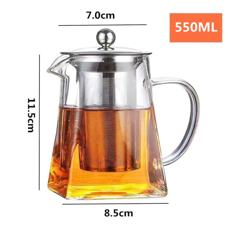 Théière en Verre avec Infuseur Ensemble à Thé Bouilloire Carafe Service à Thé - Cuisine Chez Nadine